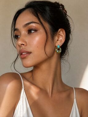 Bohemian turquoise Pendant Earrings Vintage Style